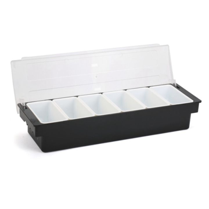 (DMJE) Compartment Seasoning Case,Bar Condiment Box Holder,Drinks/Fruit ...