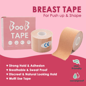 🇸🇬 (5Meter) Breast Boob Lift Tape Boobs for Chest Booby / Boob Tape Boobtape for Breast Lift / Body Tape for Push up & Shape | Works Great with Sticky Bra Backless Bra or Strapless Bra | Waterproof Sweat-Proof Bob Tape
