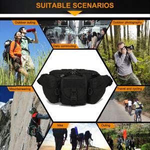 Vodool Nylon Portable Fishing Tackle Waist Bag Waterproof Large Capacity for Camping Hiking Traveling Running Multipurpose Waist Bag