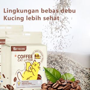 PET RECORD Cat Litter Food Grade Plant Tofu Residue Made Kitty Litter Toilet 6L