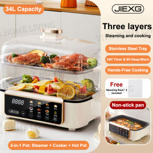 48L Electric Food Steamer 4 Layers StainlessLarge Capacity Multifunction for Siomai Smart Timing