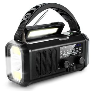 FFDWAA Hand-crank Solar-powered Radio 3 Modes with Flashlight Emergency Weather Radio Portable 10000mAh Reading Lamp for Home and Outdoor