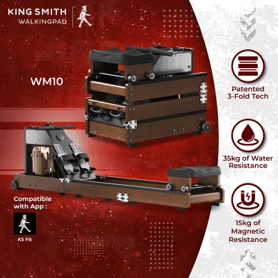 Kingsmith WM10 Foldable Water Rowing Machine ★ Water Rower ★ Up to 50kg Pulling Force