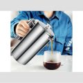 French Press เครื่องชงกาแฟสเตนเลสสตีลสองชั้นหม้อชาแบบฝรั่งเศสพร้อมตัวกรองผลิตขึ้นเพื่อมีอายุการใช้งาน. 