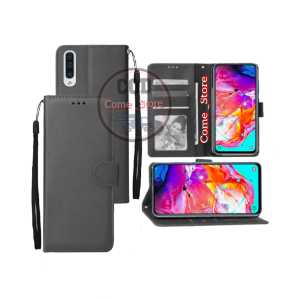 Casing Dompet Untuk Samsung Galaxy A70 Case Wallet Flip Cover Leather Premium Sarung Buku Hp