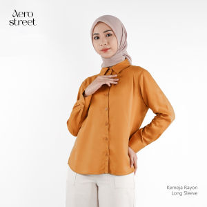 Aerostreet Kemeja Rayon Panjang Hikaru Mustard Terang Woman QEBAA