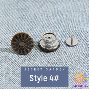 MegaMate 10PCS/pack กระดุมยีนส์ กระดุมกางเกงยีนส์ ติดตั้งง่าย ไม่ต้องใช้เครื่องมือ ติดตั้งวัสดุ กระดุมเอว Jeans buttons