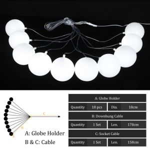 10PCS Milky-white Ball Bubble Chandeliers Birthday Party Round Ball Lamps Wedding Decorative Lamps