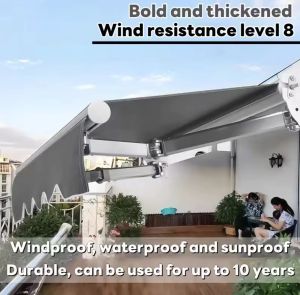 Foldable awnings Adjustable awnings Foldable awnings rotating aluminum bracket Awnings Retractable awnings Durable thickened osbs Windproof rainproof sunproof high durability [Available in a variety of colors] (Fast delivery)