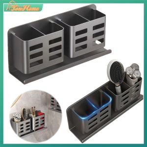 Sleek Silver Aluminum Toothbrush Holder Wall Mount with Anti-Slip Base for Bathroom Use