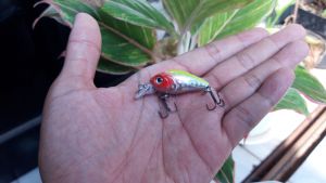 Umpan minnow lure Crankbait umpan Mengambang Floating 3.8Gr Silver Green
