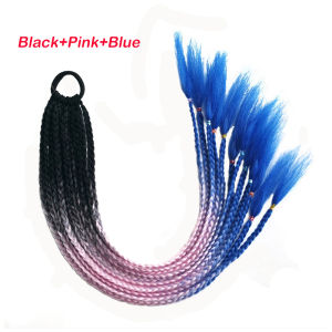 Creative Gradient Colored Dirty Wig Women Headwear Ponytail Twist Braid Headdress Hip Hop Fashion