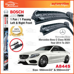 Mercedes Benz C Class W205  Year 2014 To 2021 Car Windshield Front Wiper Size 22" & 22" Inch (1 Pair) Bosch AeroTwin Wiper A844S
