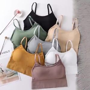 Shipped from China [2025] plus Size 646 Threaded Backless Adjustable Strap Anti-Exposure Push-Up Padded Sports Bra for Women