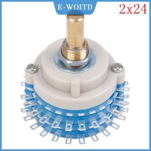【E-WOITD】 รีเทนชิโอมิเตอร์สวิตช์2x24แบบหมุน2ขั้ว24ขั้นตอนควบคุมระดับเสียง DIY หม้อโพเทนชิโอมิเตอร์