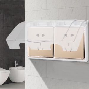 Wall Socket Waterproof Box Plate Switch Protection Cover Wall Mount Punch-free Plug Holder