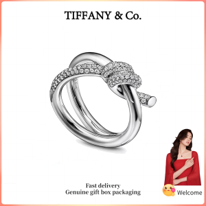 (New) Womens Fashion rings s925 sterling silver Knot Series Diamond Double Row Ring Valentines Day holiday gifts