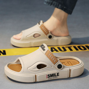 MenS Summer Outdoor Slippers With Heel Suitable For Driving And Work Dual-Use Non-Slip Wear-Resistant Beach Sandals