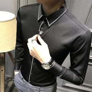 Áo sơ mi nam Áo sơ mi Nam dài tay cổ Đức Thêu viền tay cổ và cúc áo nổi bật mới lạChất liệu Non Nhật cao cấp sang trọng lịch sự N10