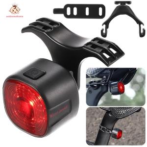 Welcomehome Bike Auto Brake Sensing Light USB Charging LED Bike Tail Light 6 Gears Mountain Road Bike Rear Light for Outdoor Cycling