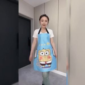 围裙apron/Ready卡通耐脏防污厨房围裙防泼水罩衣可外穿上班男女工作服