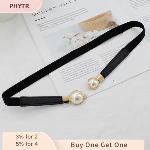 PHYTR HOT Buckle Belt PU Leather Dress Skirt Waist Elastic Thin Women Belts Ladies Waistband Accessories