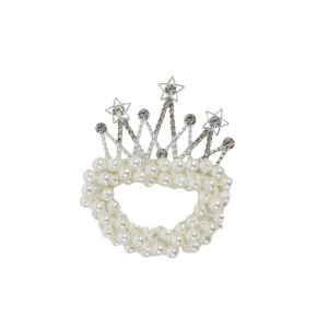 LD-C879 Ikat Rambut Anak Perempuan Motif Mahkota Mutiara Crown Gaya Korea / Girls Hair Ties Karet Rambut Mutiara Anak / Ikat Rambut Princess Lucu Import