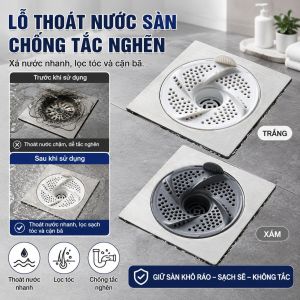 Lỗ Thoát Nước Sàn Dạng Xoáy Chống Tắc Nghẽn / Lỗ Thoát Nước Sàn Chống Mùi Hôi / Lọc Cặn Bã Và Tóc