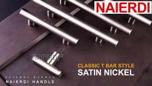 WH NAIERDI Stainless Steel Cabinet Handles Diameter 10mm Kitchen Door T Bar Straight Furniture Handle Door Pull Silver Knobs Furniture Hardware