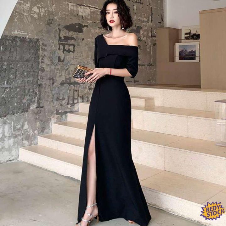 Elegant Black Lace Off Shoulder Evening Gown Formal Dresses -  TheCelebrityDresses