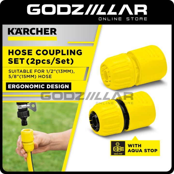 Karcher Hose Coupling Set (2pcs/set) 1/2 & 5/8 OPP Garden Hose Quick