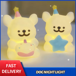 VIVOLILV Delivery from Manila📦Children Sleep Nightlight Cute Puppy Shape Vinyl Star Lamp Small Desk Light for Bedroom Bedhead Birthday Gift