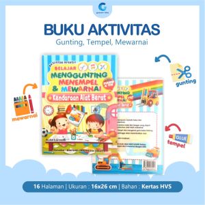 Buku Gambar Anak Ukuran Medium Tempel Gunting Mewarnai
