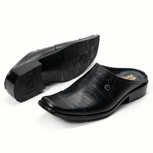 Sendal Slop Pria/ Sepatu Sandal Bustong Semi Formal Kulit  Handmade 8011