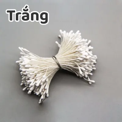 Nhụy bột mờ làm hoa vải hoa len hoa kẽm nhung handmade