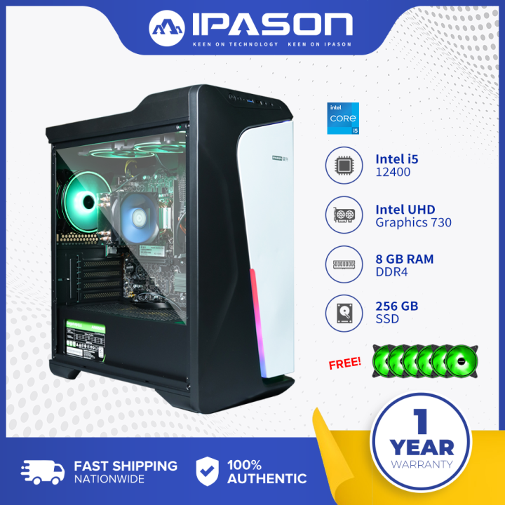 IPASON Gaming Desktop Computer Intel I5 12400 6 Core 12 Threads RTX ...