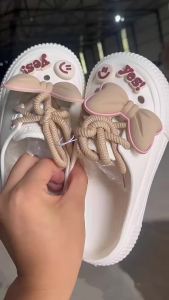 WomenS Outdoor Slippers With Cute Bow New Summer Fashion Home Use Non-Slip Thick-Soled Dual-Wear Soft Sole Clogs