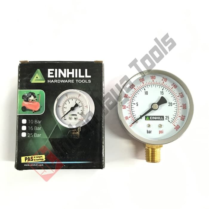 Manometer 25 Bar EINHILL Pressure Gauge Ukuran Angin Kompresor Meter