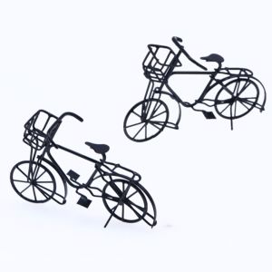 ESFDGL Small Bicycle Model Handmade Iron Art Bike Miniatures Vintage Black Collection Gift