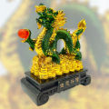 2024 Feng Shui Dragon on Money Coins Figurine Statue Lucky Fortune for Home Office Décor and Gift. 