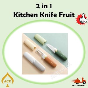 Stainless Steel Multi-Function Fruit Peeler and Knife Portable Kitchen Tool for Easy Slicing and Peeling Non-Stick Coating