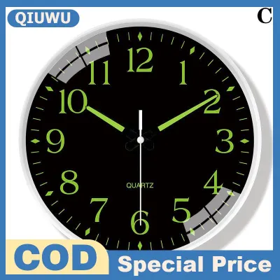 QIUWU 12 Inch Lớn Đồng Hồ Treo Tường Im Lặng Thạch Anh Phong Trào Phát Sáng Trong Bóng Tối Sáng Trang Trí Nội Thất Cho Trong Nhà Ngoài Trời Phòng Ngủ Nhà Bếp