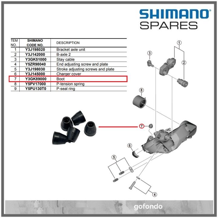 Shimano 12 Speed DI2 Cable Boot Rear Derailleur Ultegra 8150 Dura