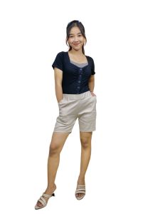 Putri Nasya - Celana Big Size Pendek 1/4 LFTRLT Ukuran 8L6L5L4L2LXLS fit to L Warna Moca Cream Abu Capucino Hitam Navy