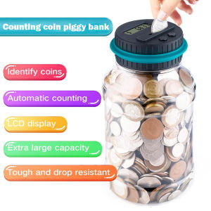 Cute Tabung Budak Piggy Bank LCD Tabung Budak Digital Coin Coin Savings Savings Capacity Large Transparent Coin Bank malaysia Syiling Clear Digital Piggy Bank LCD Counting