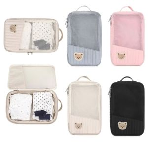 RJQFNG Portable Diaper Bag Travel Change Cotton Washing Storage Bag Fashion Separate Storage Stroller Hanging Bag For Baby Clothes and Diapers