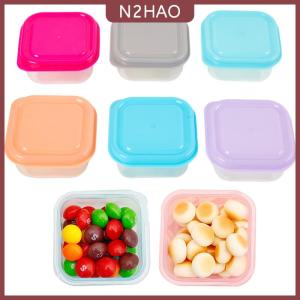 N2HAO 6 cái thực phẩm lưu trữ container nhỏ nhựa chống ẩm container mini nhà bếp lưu trữ box với leakproof nắp phụ kiện nhà bếp