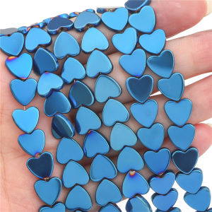 4/6/8/10mm Heart Shape Hematite Beads Natural Stone Love Heart Charms Beads for home living Necklace Bracelet DIY Jewelry Making Accessories 15"