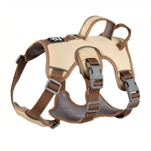 ER52858 Nylon Reflective Puppy Chest Strap Adjustable Oxford Dog Safety Lead Strap Dog Walking Lead Leash with Handle Dog Harness Vest Outdoor
