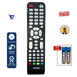 Điều khiển tivi asanzo mặt trắng - Hàng tốtcó tặng kèm pin - Remote từ xa Asanzo